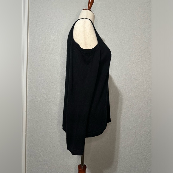 VINTAGE Donna Karan 100% Cashmere ‘cold shoulder’ sweater. Size XL. EUC. - Picture 5 of 8